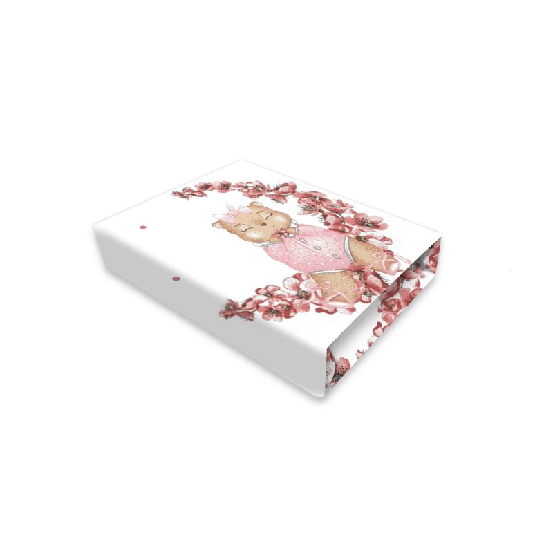 Cearceaf cu elastic, MimiNu, Pentru patut leagan sau patut co-sleeper, Dimensiune 90x40 cm, Din bumbac certificat Oeko Tex Standard 100, Design, Betty