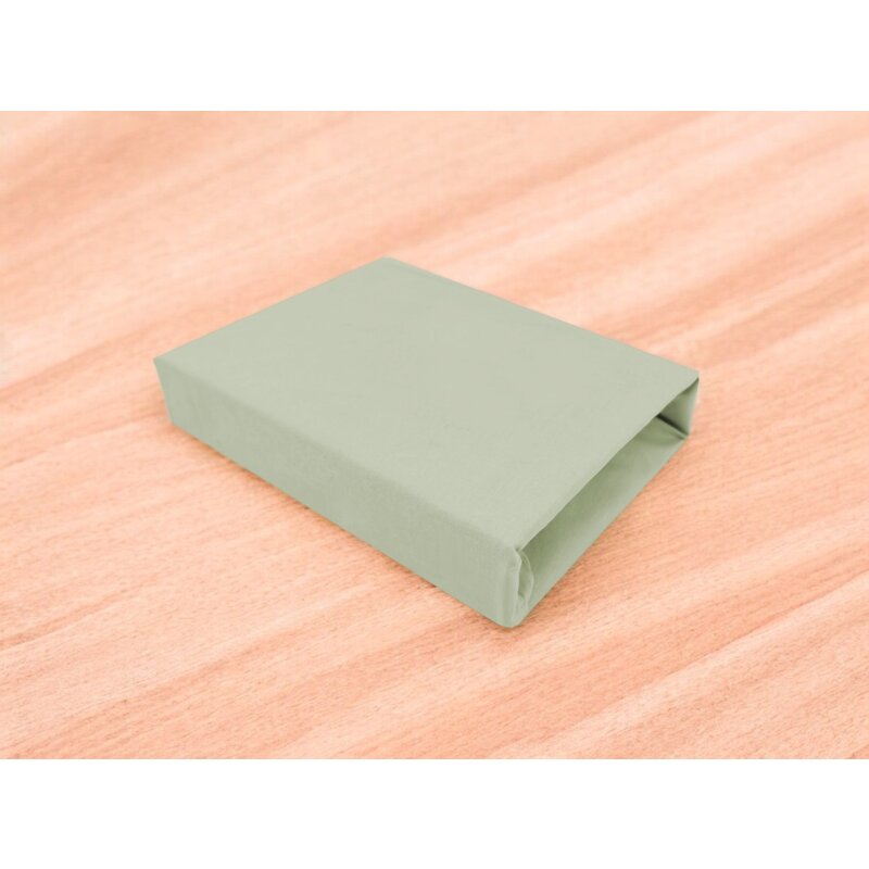 Cearceaf cu elastic, MimiNu, Pentru patut leagan sau patut co-sleeper, Dimensiune 90x40 cm, Din bumbac jersey, Material certificat Oeko Tex Standard 100, Olive