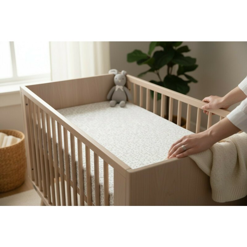 Cearceaf cu elastic, MimiNu, Premium, Pentru pat 160x80 cm, Din bumbac certificat Oeko Tex Standard 100, Meadow
