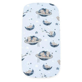 Cearceaf cu elastic, New Baby, Pentru landou, Din Bumbac certificat Oeko-Tex 100, 35 x 75 cm, 0 luni+, Teddy bear in space