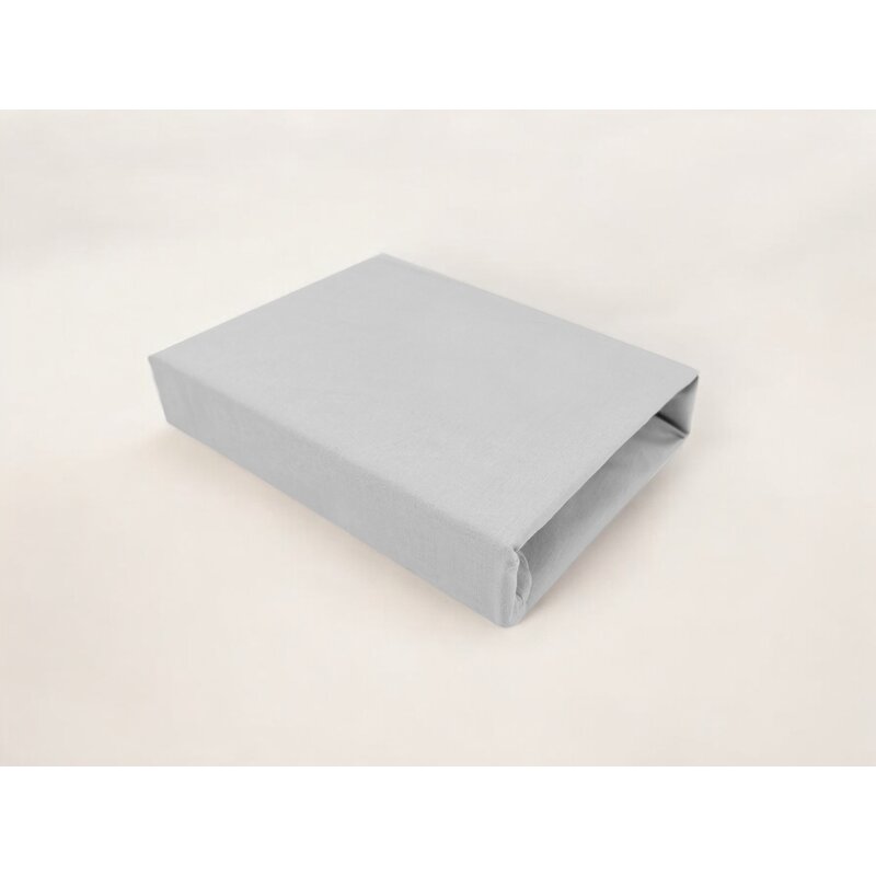 Cearceaf cu elastic, Qmini, Pentru patut co-sleeper, Aurora, Dimensiune 76 x 43 cm, Din bumbac certificat Oeko Tex Standard 100, Gray - gogobaby.ro