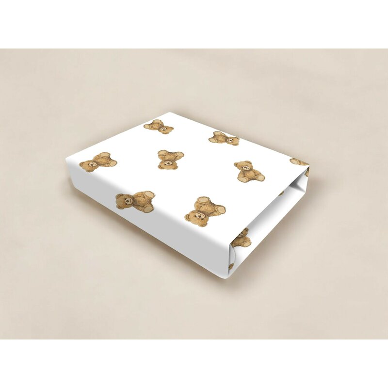 Cearceaf cu elastic, Qmini, Pentru patut co-sleeper, Aurora, Dimensiune 76 x 43 cm, Din bumbac certificat Oeko Tex Standard 100, Teddy Toys