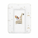 Saltea de infasat, Ceba Baby moale Giraffe, Fara ftalati, 70 x 50 cm, Alb/Bej