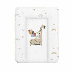 Saltea de infasat, Ceba Baby moale Giraffe, Fara ftalati, 70 x 50 cm, Alb/Bej