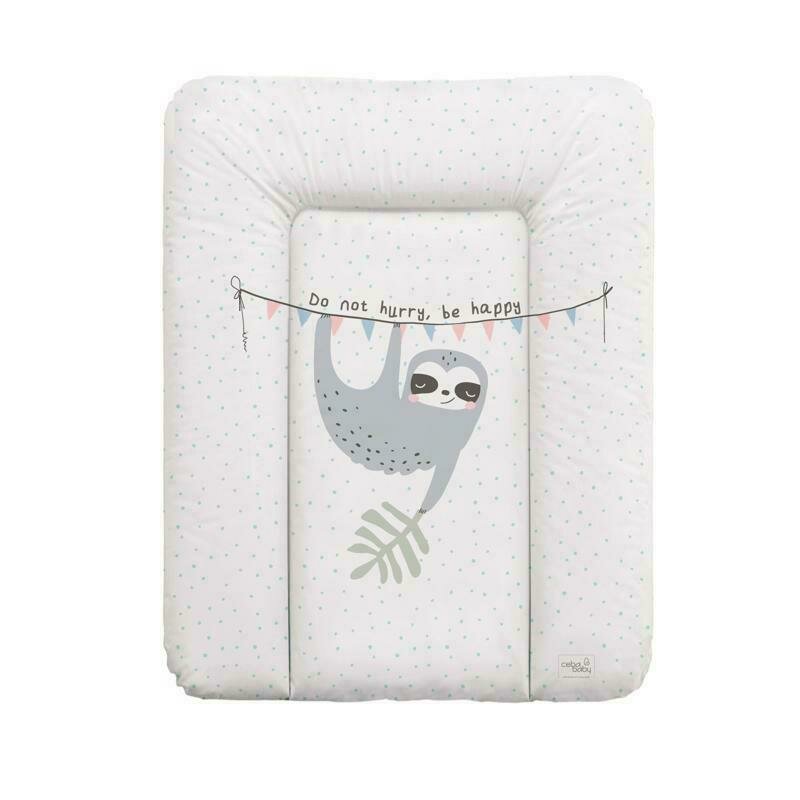 Saltea de infasat, Ceba Baby moale lenesul Candy Andy, Fara ftalati, 70 x 50 cm, Alb/Gri