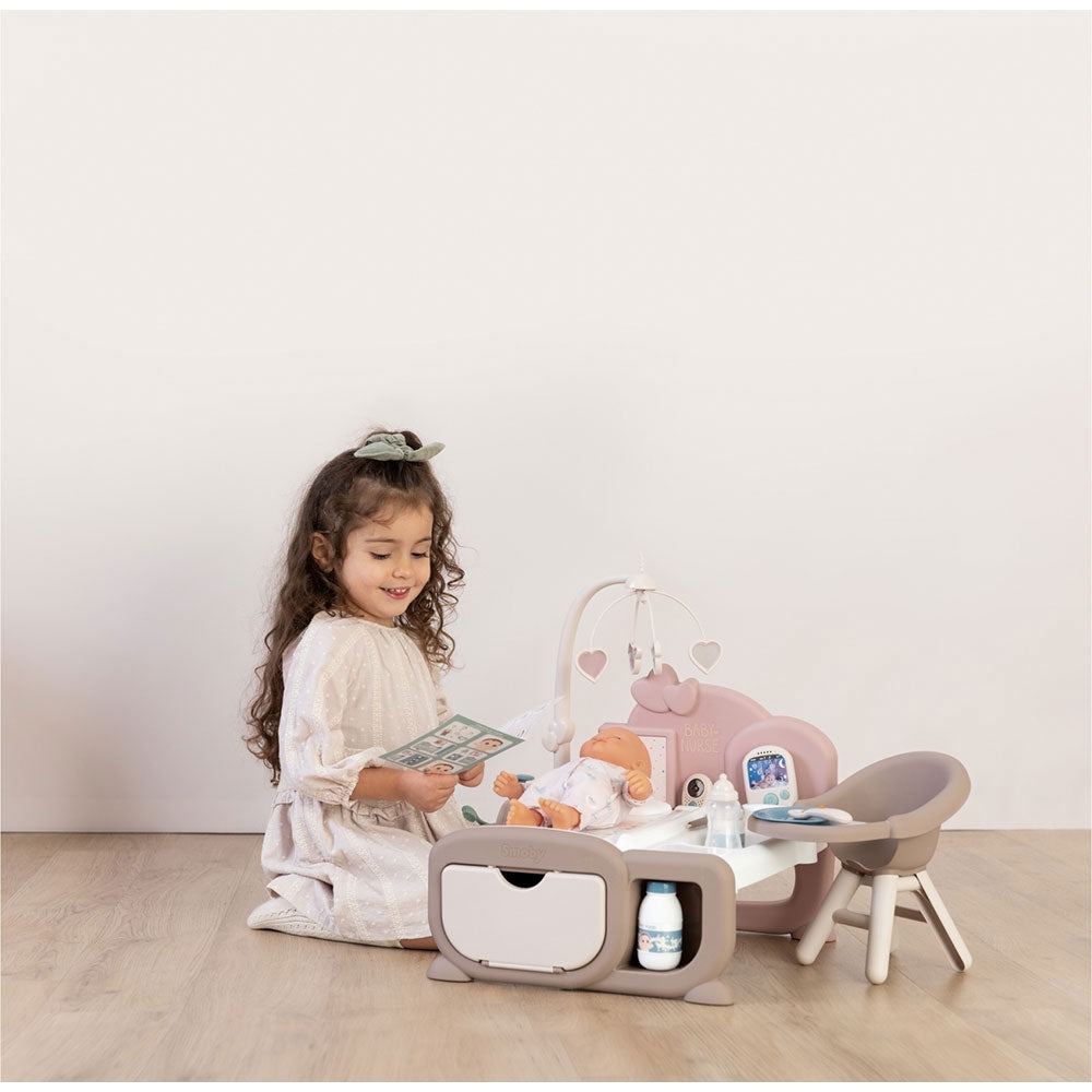 Centru de ingrijire pentru papusi Smoby Baby Nurse Cocoon Nursery crem cu accesorii - gogobaby.ro
