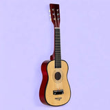 Chitara din lemn, Free2Play, Cu 6 corzi metalice, Dezvolta abilitatile motorii, Stimuleaza auzul si atentia auditiva, 59 cm, 3 ani+, Brown