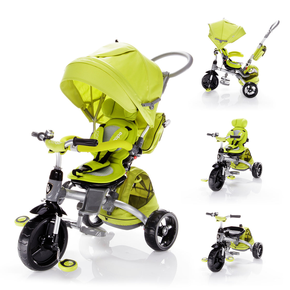 ZOPA - Tricicleta multifunctionala Citigo Kiwi Green - gogobaby.ro