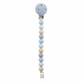 Clema pentru suzeta, Nattou, 100% silicon fara BPA, Cu sistem de prindere la suzeta, Cu margele, 30x7x18 cm, Neutru/Albastru