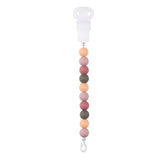 Clema pentru suzeta, Nattou, 100% silicon fara BPA, Cu sistem de prindere la suzeta, Cu margele, 30x7x18 cm, Roz