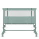 Patut co-sleeper, Lionelo, Aurora, 3 in 1, Cu leganare si setare unghiulara, Saltea cu densitate T25 si geanta transport, Reglabil in 5 pozitii pe inaltime, Pana la 9 kg, 0 luni+, 85x60x66 cm, EN 1130:2019+AC:2020, EN 16890:2, Verde