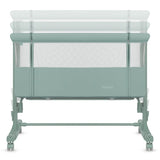 Patut co-sleeper, Lionelo, Aurora, 3 in 1, Cu leganare si setare unghiulara, Saltea cu densitate T25 si geanta transport, Reglabil in 5 pozitii pe inaltime, Pana la 9 kg, 0 luni+, 85x60x66 cm, EN 1130:2019+AC:2020, EN 16890:2, Verde
