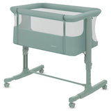 Patut co-sleeper, Lionelo, Aurora, 3 in 1, Cu leganare si setare unghiulara, Saltea cu densitate T25 si geanta transport, Reglabil in 5 pozitii pe inaltime, Pana la 9 kg, 0 luni+, 85x60x66 cm, EN 1130:2019+AC:2020, EN 16890:2, Verde