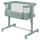 Patut co-sleeper, Lionelo, Aurora, 3 in 1, Cu leganare si setare unghiulara, Saltea cu densitate T25 si geanta transport, Reglabil in 5 pozitii pe inaltime, Pana la 9 kg, 0 luni+, 85x60x66 cm, EN 1130:2019+AC:2020, EN 16890:2, Verde