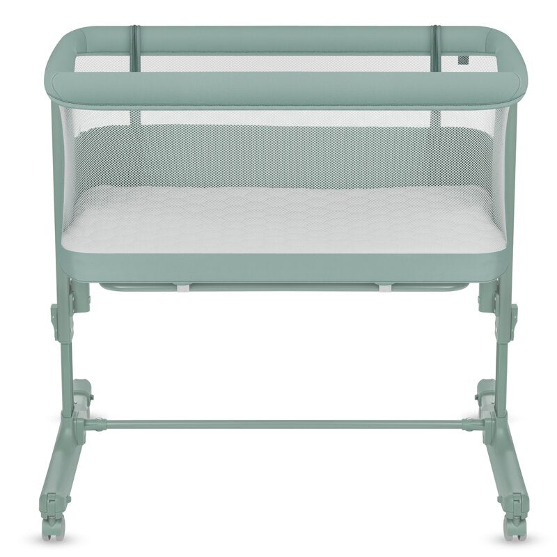 Patut co-sleeper, Lionelo, Aurora, 3 in 1, Cu leganare si setare unghiulara, Saltea cu densitate T25 si geanta transport, Reglabil in 5 pozitii pe inaltime, Pana la 9 kg, 0 luni+, 85x60x66 cm, EN 1130:2019+AC:2020, EN 16890:2, Verde