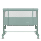 Patut co-sleeper, Lionelo, Aurora, 3 in 1, Cu leganare si setare unghiulara, Saltea cu densitate T25 si geanta transport, Reglabil in 5 pozitii pe inaltime, Pana la 9 kg, 0 luni+, 85x60x66 cm, EN 1130:2019+AC:2020, EN 16890:2, Verde
