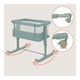 Patut co-sleeper, Lionelo, Aurora, 3 in 1, Cu leganare si setare unghiulara, Saltea cu densitate T25 si geanta transport, Reglabil in 5 pozitii pe inaltime, Pana la 9 kg, 0 luni+, 85x60x66 cm, EN 1130:2019+AC:2020, EN 16890:2, Verde