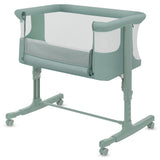 Patut co-sleeper, Lionelo, Aurora, 3 in 1, Cu leganare si setare unghiulara, Saltea cu densitate T25 si geanta transport, Reglabil in 5 pozitii pe inaltime, Pana la 9 kg, 0 luni+, 85x60x66 cm, EN 1130:2019+AC:2020, EN 16890:2, Verde