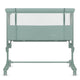 Patut co-sleeper, Lionelo, Aurora, 3 in 1, Cu leganare si setare unghiulara, Saltea cu densitate T25 si geanta transport, Reglabil in 5 pozitii pe inaltime, Pana la 9 kg, 0 luni+, 85x60x66 cm, EN 1130:2019+AC:2020, EN 16890:2, Verde