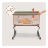 Patut co-sleeper, Lionelo, Aurora, 3 in 1, Cu leganare si setare unghiulara, Saltea cu densitate T25 si geanta transport, Reglabil in 5 pozitii pe inaltime, Pana la 9 kg, 0 luni+, 85x60x66 cm, EN 1130:2019+AC:2020, EN 16890:2, Verde