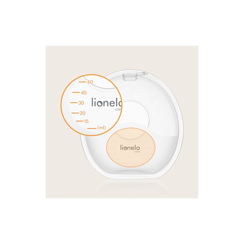 Colectoare san, Lionelo, 2 buc, 60 ml, fara BPA, Ergonomice, Compatibile cu orice sutien, Transparent