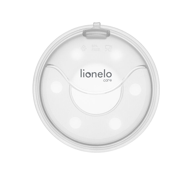 Colector de lapte, Lionelo, Milky, 2 buc, Se potriveste tuturor sutienelor, Cutie depozitare igienica inclusa, Fara bisfenol A, Capacitate 40 ml, Transparent