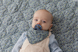 BIBS x LIBERTY - Set 2 suzete Colour Eloise Latex, tetina rotunda, 0 luni+- Dusty Blue/Ivory