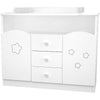 Comoda de infasat Hubners Matei 106 cm alb cu stelute
