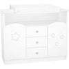 Comoda de infasat Hubners Matei 106 cm alb cu stelute