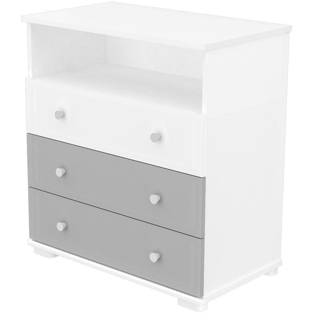 Comoda de infasat Hubners Patrik 80 cm alb grafit - gogobaby.ro