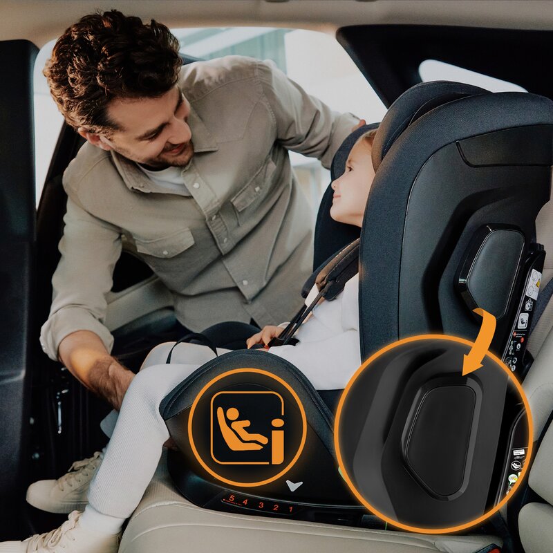 Scaun auto, Lionelo, Harper i-Size, Isofix, Cu centura TopTether, Cu spatar inclinabil in 5 pozitii, Cu tetiera reglabila in 13 pozitii, Cu tehnologie Dri Seat, Instalare cu fata inainte, 9-36 kg, 76-150 cm, Conform cu ECE R129, Gri - gogobaby.ro