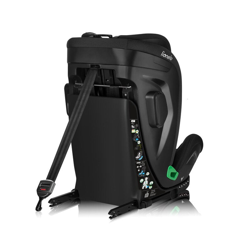 Scaun auto, Lionelo, Harper i-Size, Isofix, Cu centura TopTether, Cu spatar inclinabil in 5 pozitii, Cu tetiera reglabila in 13 pozitii, Cu tehnologie Dri Seat, Instalare cu fata inainte, 9-36 kg, 76-150 cm, Conform cu ECE R129, Gri