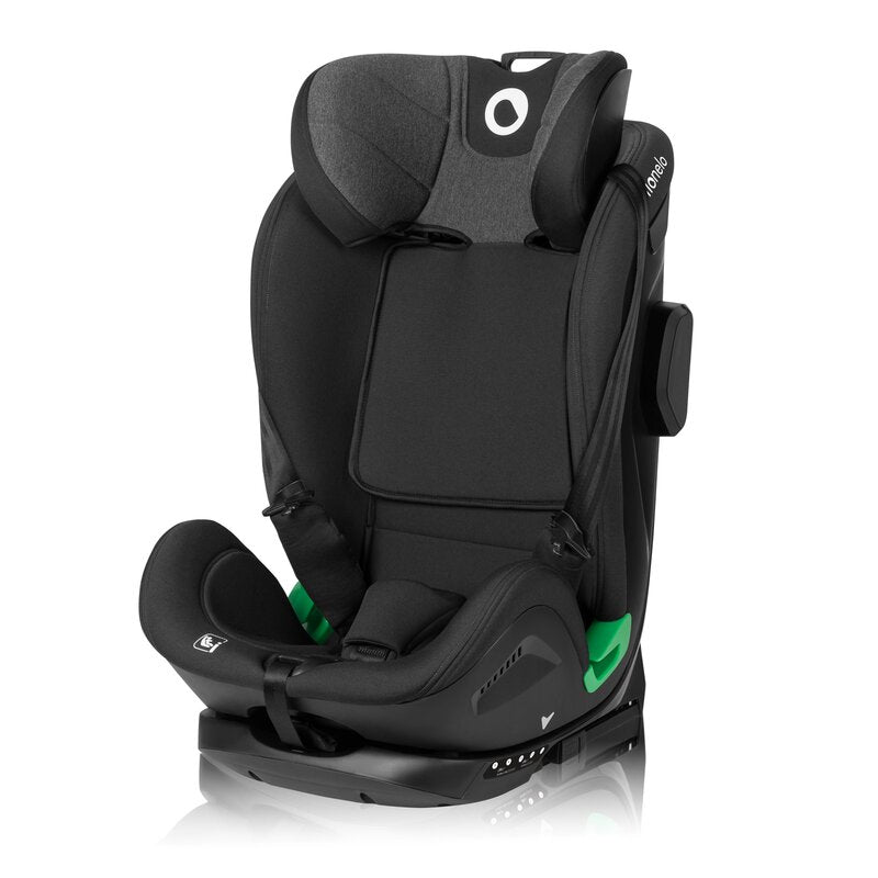 Scaun auto, Lionelo, Harper i-Size, Isofix, Cu centura TopTether, Cu spatar inclinabil in 5 pozitii, Cu tetiera reglabila in 13 pozitii, Cu tehnologie Dri Seat, Instalare cu fata inainte, 9-36 kg, 76-150 cm, Conform cu ECE R129, Gri - gogobaby.ro