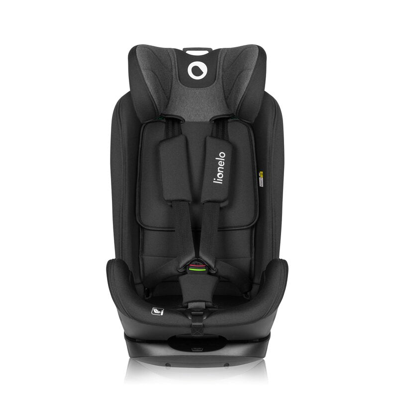 Scaun auto, Lionelo, Harper i-Size, Isofix, Cu centura TopTether, Cu spatar inclinabil in 5 pozitii, Cu tetiera reglabila in 13 pozitii, Cu tehnologie Dri Seat, Instalare cu fata inainte, 9-36 kg, 76-150 cm, Conform cu ECE R129, Gri - gogobaby.ro