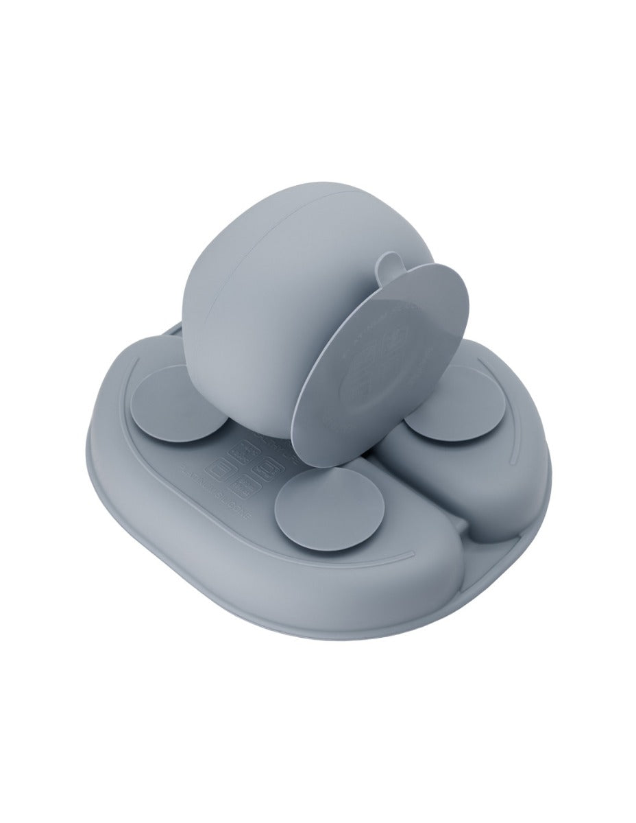 Set pentru diversificare din silicon, Momi Ami - Grey - gogobaby.ro