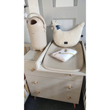 Cos pentru scutece, Nattou, Dropy, Sistem etans impotriva mirosurilor, Compatibil cu saci universali, Operare cu o mana, Potrivit pentru cca 25 scutece, 27 × 27 × 48.5 cm, 20 l, Bej