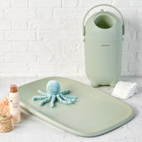 Cos pentru scutece, Nattou, Dropy, Sistem etans impotriva mirosurilor, Compatibil cu saci universali, Operare cu o mana, Potrivit pentru cca 25 scutece, 27 × 27 × 48.5 cm, 20 l, Verde