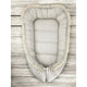 Cosulet bebelus, MimiNu, Premium, Pentru dormit, Baby Nest 55 x 75 cm, Cu Volanase si dantela, Husa 100% bumbac, Din bumbac certificat Oeko Tex Standard 100, Grey