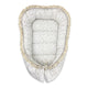 Cosulet bebelus, MimiNu, Premium, Pentru dormit, Baby Nest 55 x 75 cm, Cu Volanase si dantela, Husa 100% bumbac, Din bumbac certificat Oeko Tex Standard 100, Meadow