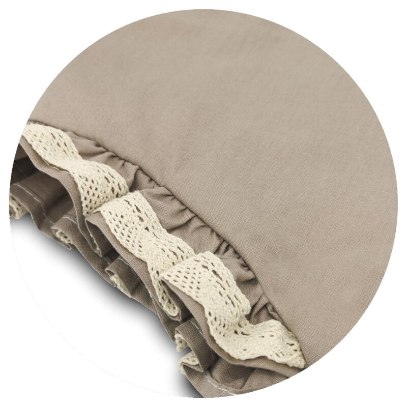 Cosulet bebelus, MimiNu, Premium, Pentru dormit, Baby Nest 55 x 75 cm, Cu Volanase si dantela, Husa 100% bumbac, Din bumbac certificat Oeko Tex Standard 100, Mocha
