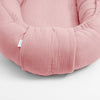 Cosulet bebelus, New Baby, Pentru dormit, Baby Nest 80 x 50 cm, Din muselina, Din materiale certificate Oeko Tex Standard 100, Pink