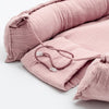 Cosulet bebelus, New Baby, Pentru dormit, Baby Nest 80 x 50 cm, Din muselina, Din materiale certificate Oeko Tex Standard 100, Pink