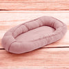 Cosulet bebelus, New Baby, Pentru dormit, Baby Nest 80 x 50 cm, Din muselina, Din materiale certificate Oeko Tex Standard 100, Pink