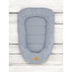 Cosulet bebelus, Qmini, Pentru dormit, Baby Nest 55 x 75 cm, Husa 100% muselina dubla, Material certificat Oeko Tex Standard 100, Jeans
