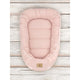 Cosulet bebelus, Qmini, Pentru dormit, Baby Nest 55 x 75 cm, Husa 100% muselina dubla, Material certificat Oeko Tex Standard 100, Powder Pink