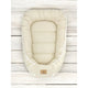 Cosulet bebelus, Qmini, Pentru dormit, Baby Nest 55 x 75 cm, Husa 100% muselina dubla, Material certificat Oeko Tex Standard 100, Warm beige