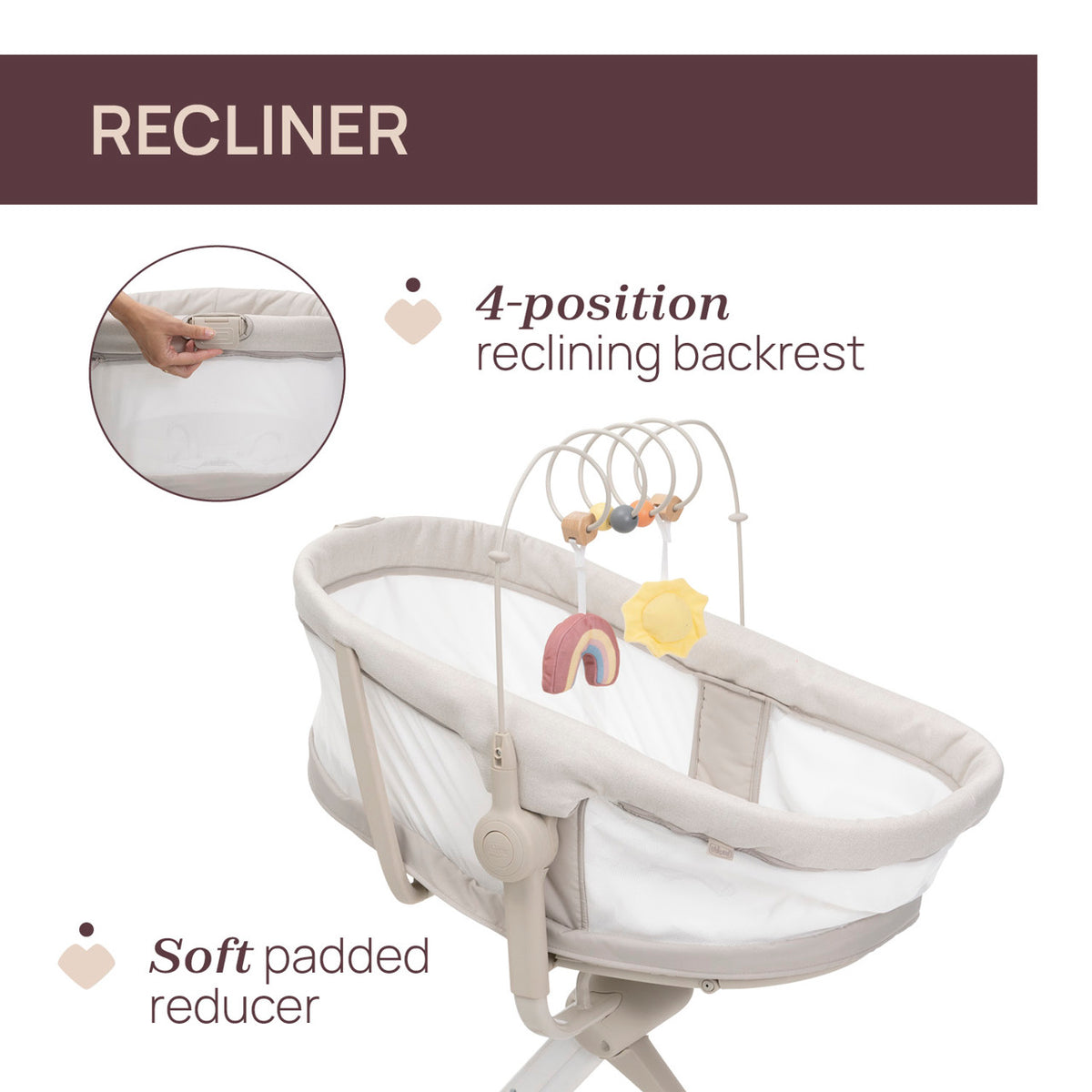 Cosulet multifunctional 4 in 1 Chicco Baby Hug Armonia, MotherPearl (Bej), 0 luni+