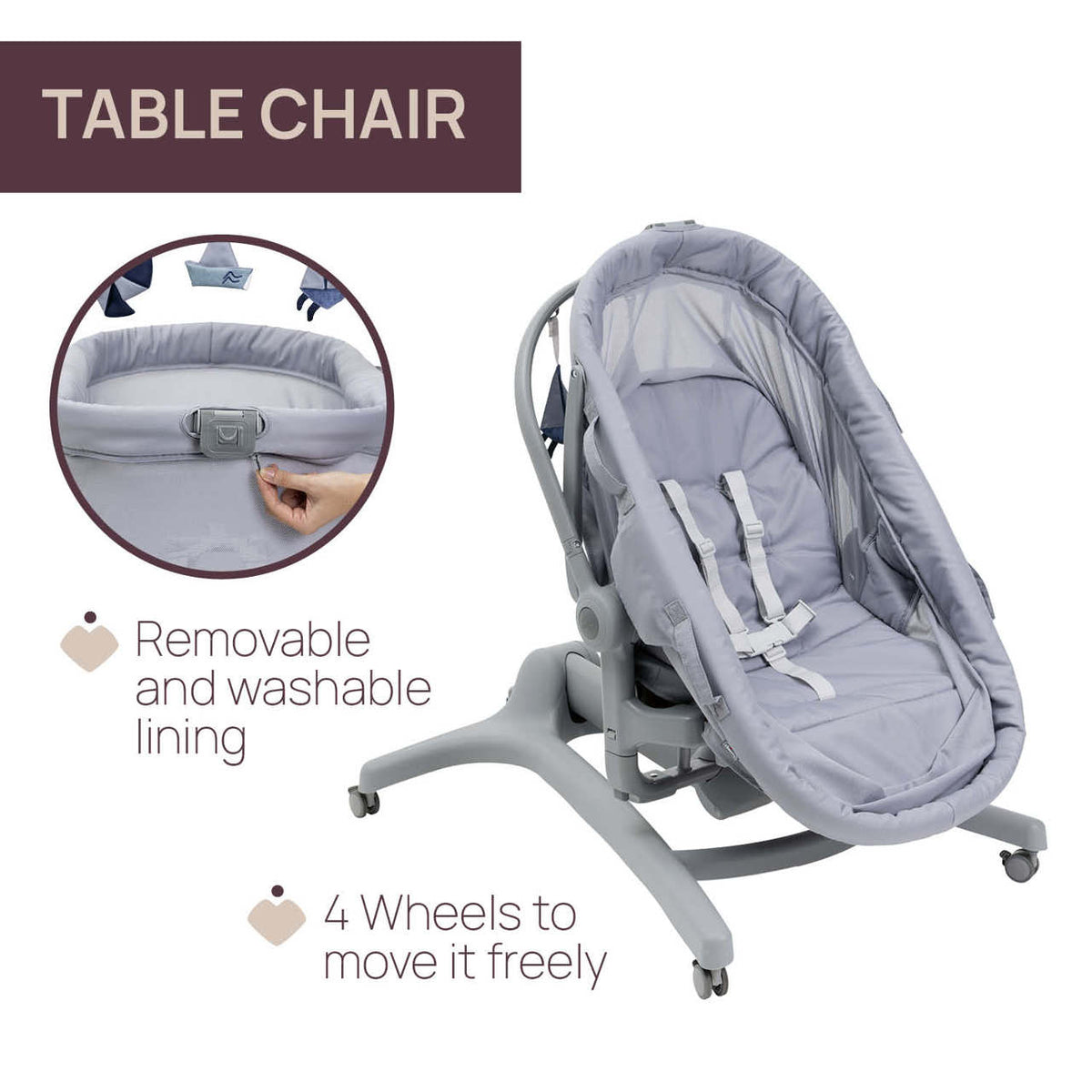 Cosulet multifunctional 5 in 1 Chicco Baby Hug Pro, EarlGrey (Gri), 0luni+ - gogobaby.ro