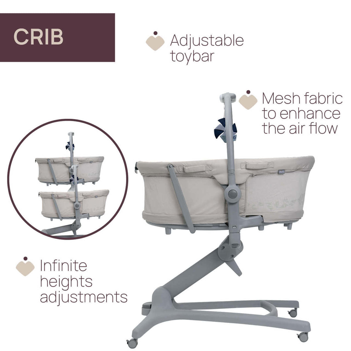 Cosulet multifunctional 5 in 1 Chicco Baby Hug Pro, BeigeLatte (Bej), 0luni+ - gogobaby.ro