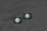 BIBS - Set 2 suzete Fosforencente Couture Glow Silicon, tetina anatomica, 0 luni +-Sage/Cloud